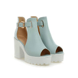 ESVEVA Buckle T-Strap Peep Toe