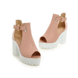 ESVEVA Buckle T-Strap Peep Toe