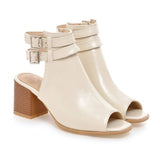 2016 New Summer Gladiator Sandals Shoes For Women Thick Heel Cork Open Toe Women Lady Ankle Boot Belt Buckle Women Shoes Pumps