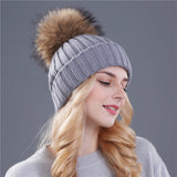 Xthree Mink And Fox Fur Ball Cap