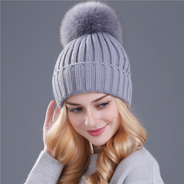 Xthree Mink And Fox Fur Ball Cap
