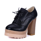 QUTAA Tassel Wedge Low Heel