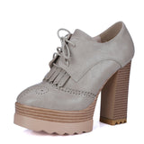 QUTAA Tassel Wedge Low Heel