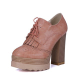 QUTAA Tassel Wedge Low Heel