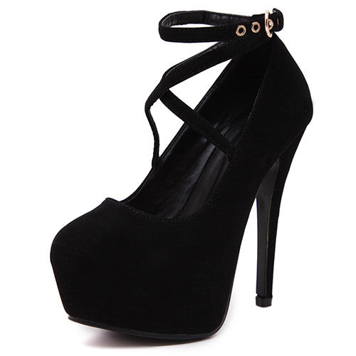 Free Shipping New High-heeled Shoes Woman Pumps Wedding Shoes Platform Fashion Women Shoes Red High Heels 14cm Suede Size 34-42