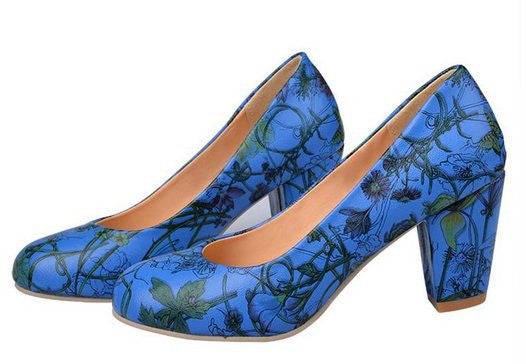 Flowers Printed Woman Heels