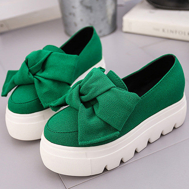 FUJIN Flats Fashion Bow Creepers