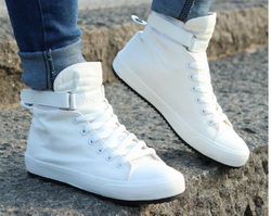 Hi Top Strap & Lace Up Canvas Shoes