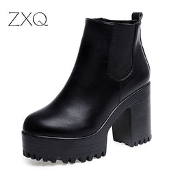 Botas Mujer Boots Square Heel Platforms