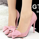 Women  High Heels Sexy Bow Pointed Toe