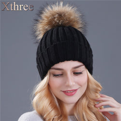 Xthree Mink And Fox Fur Ball Cap