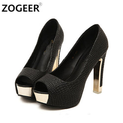 Thick High Heels Shallow Shoes