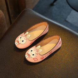 Cat Rabbit Pu Leather Flats Shoes