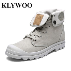 KLYWOO High Top Lace-Up Casual Ankle Boots