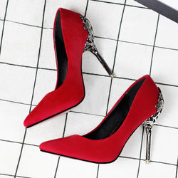 Sexy Metal Heel  Suede Leather