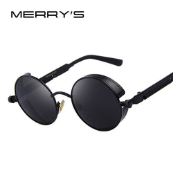 MERRY'S Vintage Women Steampunk Sunglasses Round Sunglasses Oculos de sol UV400