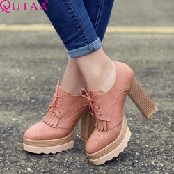 QUTAA Tassel Wedge Low Heel