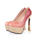 ASYSPLNX Black Red Round Toe Thin High Heels