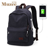 Canvas Backpack With USB