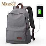 Canvas Backpack With USB