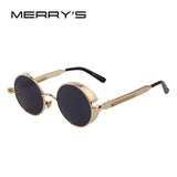 MERRY'S Vintage Women Steampunk Sunglasses Round Sunglasses Oculos de sol UV400