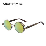 MERRY'S Vintage Women Steampunk Sunglasses Round Sunglasses Oculos de sol UV400
