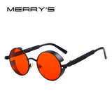 MERRY'S Vintage Women Steampunk Sunglasses Round Sunglasses Oculos de sol UV400