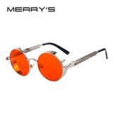 MERRY'S Vintage Women Steampunk Sunglasses Round Sunglasses Oculos de sol UV400