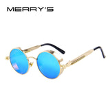 MERRY'S Vintage Women Steampunk Sunglasses Round Sunglasses Oculos de sol UV400