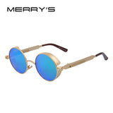 MERRY'S Vintage Women Steampunk Sunglasses Round Sunglasses Oculos de sol UV400