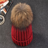 Xthree Mink And Fox Fur Ball Cap