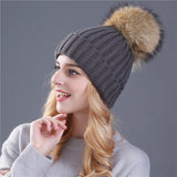Xthree Mink And Fox Fur Ball Cap