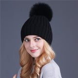 Xthree Mink And Fox Fur Ball Cap