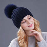 Xthree Mink And Fox Fur Ball Cap