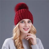 Xthree Mink And Fox Fur Ball Cap