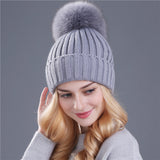 Xthree Mink And Fox Fur Ball Cap