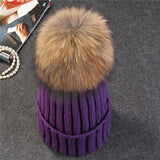 Xthree Mink And Fox Fur Ball Cap