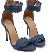 BaiBeiQi Denim High-Heeled Sandals