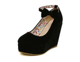MCCKLE  Buckle Ladies Shoes Wedges