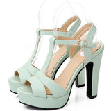 Women High Heels Sandal Sexy Gladiator T-strap Platform