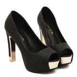Thick High Heels Shallow Shoes