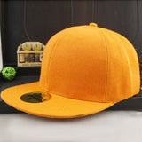 Adjustable Men Baseball Cap Solid Hip-Hop Snapback Flat Hat Visor