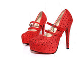 Glitter Rhinestone Bridal High Heels