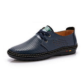 Genuine Leather Chaussure Homme Net Surface Loafers