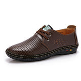 Genuine Leather Chaussure Homme Net Surface Loafers