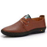 Genuine Leather Chaussure Homme Net Surface Loafers