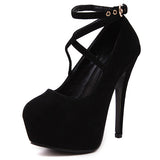 Free Shipping New High-heeled Shoes Woman Pumps Wedding Shoes Platform Fashion Women Shoes Red High Heels 14cm Suede Size 34-42