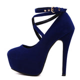 Free Shipping New High-heeled Shoes Woman Pumps Wedding Shoes Platform Fashion Women Shoes Red High Heels 14cm Suede Size 34-42
