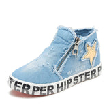 Zipper Denim Jeans Girls  Shoes