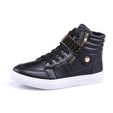 Casual Mens  High Top  PU Leather zipper